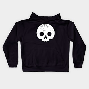 Skull Dot White Kids Hoodie